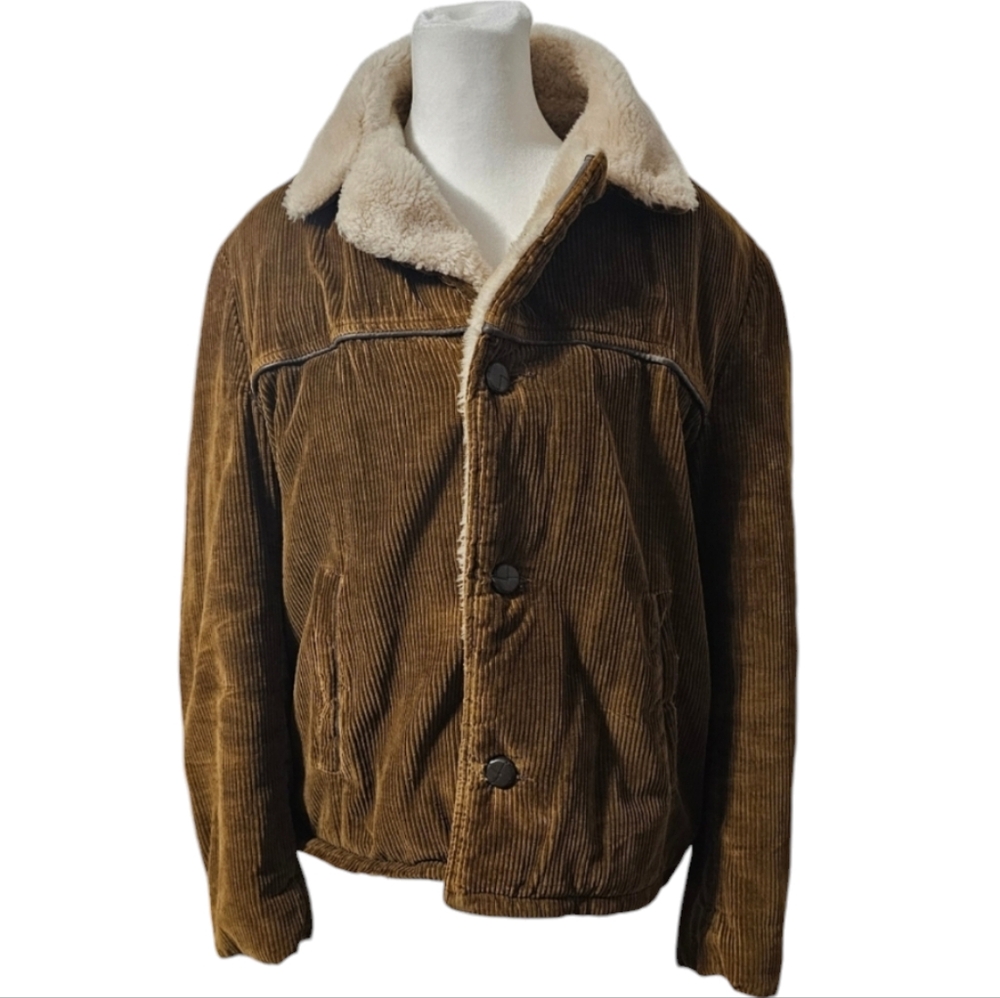 1960s Rare Vintage Robert Hall Corduroy Button-Down Jacket, Men's Size 40